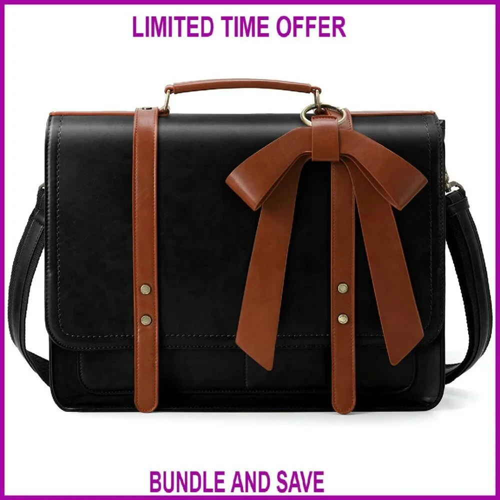 PU Leather Laptop Briefcase Fits 15.6